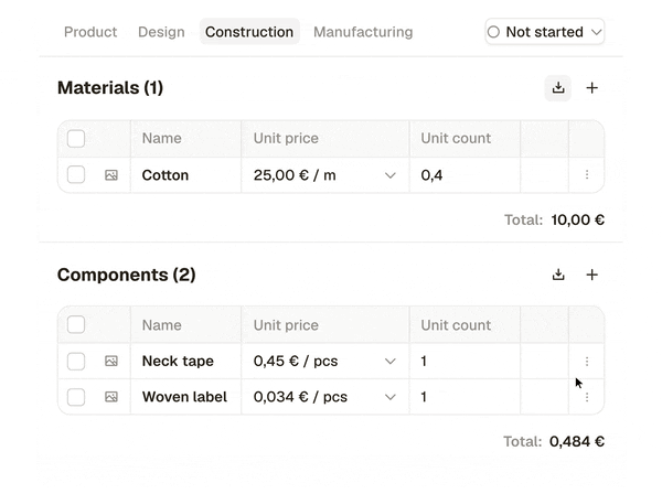 Importing materials from another variant